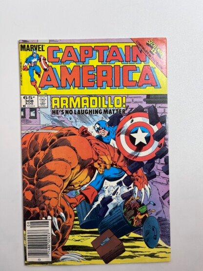 Captain America #308 (1985) 1st app. Armadillo, 3rd cameo app. The Beyonder (physical form/blonde hair)