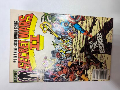 Secret Wars II #1 (1985) 1st app. Thundersword (Stewart Cadwall), 4th cameo app. The Beyonder (disguised as a robot)