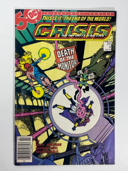 Crisis On Infinite Earths #4 (1985) 1st app. Lady Quark, 1st app. Doctor Light (Kimiyo Hoshi), 1st app. Lord Volt, 2nd app. John Constantine