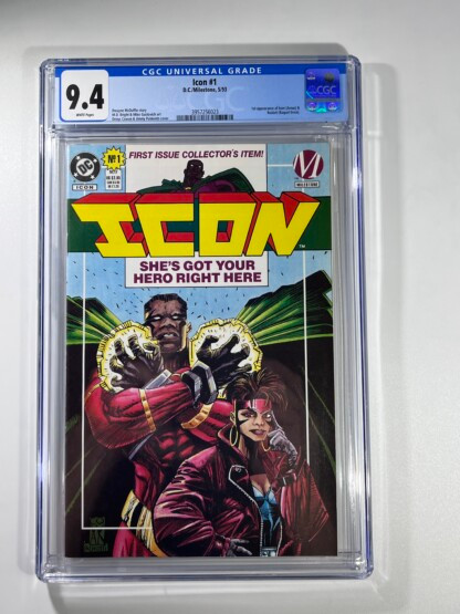 Icon #1 CGC 9.4 (1993) 1st app. Icon (Augustus Freeman), 1st app. Rocket (Raquel Ervin)
