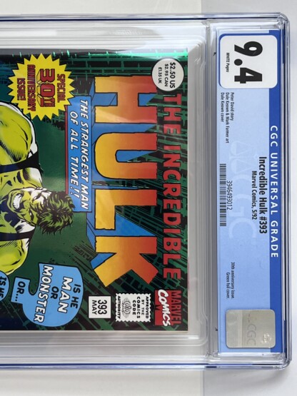 Incredible Hulk #393 CGC 9.4 (1992) 30th anniversary issue - Image 3