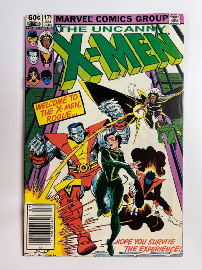 Uncanny X-Men #171 (1983) Rogue joins the X-Men, Debut of Illyana Rasputin's Soulsword - stains on cover