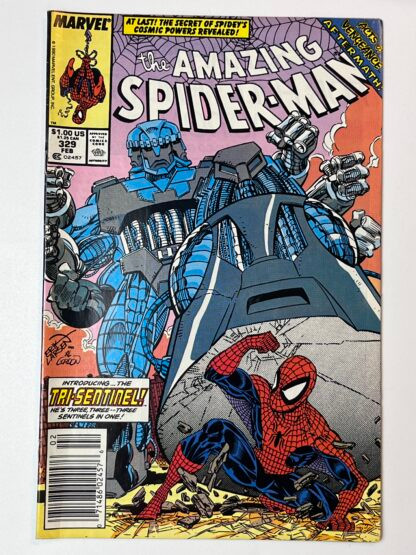 Amazing Spider-Man #329 (1990) Debut of the Tri-Sentinel, Debut of Spider-Man?s Captain Universe suit