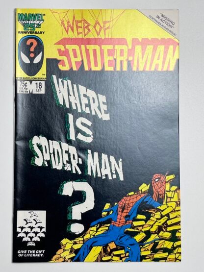 Web of Spider-Man #18 (1986)  1st cameo app. Eddie Brock