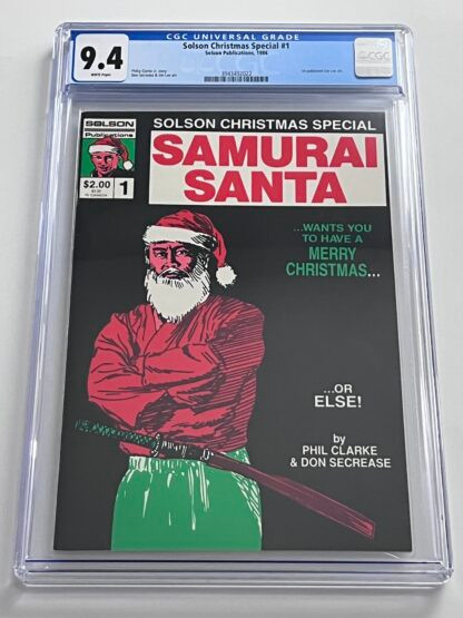 Samurai Santa #1 CGC 9.4 (1986) 1st Published Jim Lee work