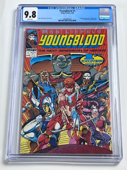 Youngblood #1 CGC 9.8 (1992) Premiere Issue, 1st app. Shaft, 1st app. Chapel, 1st app. Badrock, 1st app. Vogue, 1st app. Link, 1st app. Diehard