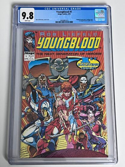 Youngblood #1 CGC 9.8 (1992) Premiere Issue, 1st app. Shaft, 1st app. Chapel, 1st app. Badrock, 1st app. Vogue, 1st app. Link, 1st app. Diehard
