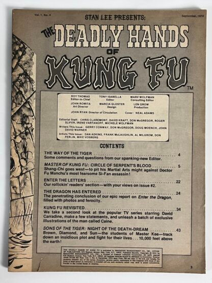 Deadly Hands of Kung Fu #4 (1974)
