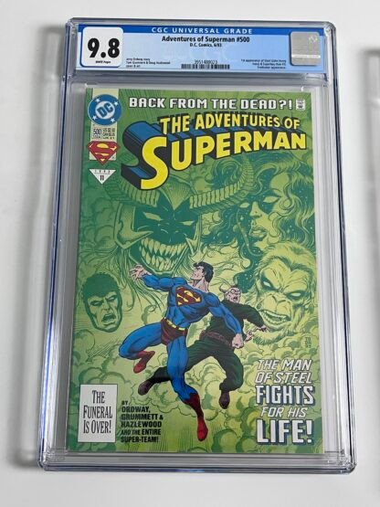 Adventures of Superman #500 CGC 9.8 (1993) 1st app. John Henry, 1st app. Superboy (Conner Kent), 1st app. Cyborg Superman (Hank Henshaw), 1st app. The Eradicator, 1st app. Angora Lapin