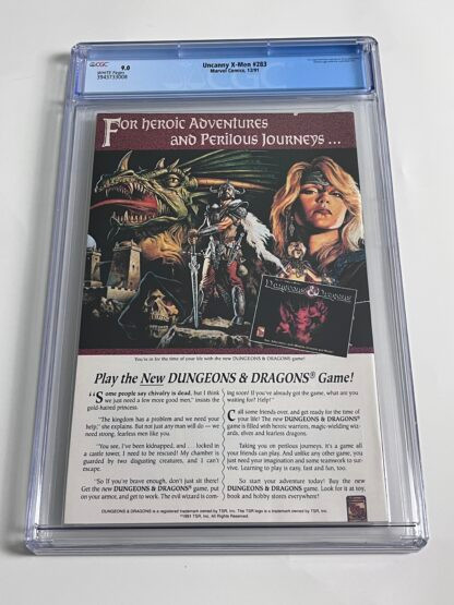 Uncanny X-Men #283 CGC 9.0 (1991) 1st full app. Bishop, 1st app. Gamemaster - Image 2