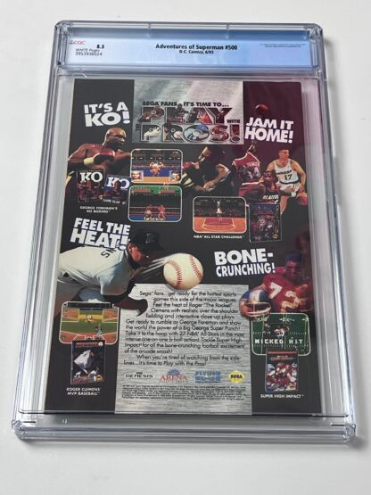 Adventures of Superman #500 CGC 8.5 (1993) 1st app. John Henry, 1st app. Superboy (Conner Kent), 1st app. Cyborg Superman , 1st app. The Eradicator, 1st app. Angora Lapin - Image 2