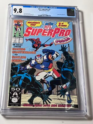 NFL SuperPro #1 CGC 9.8 (1991) 1st solo series of SuperPro