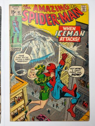 Amazing Spider-Man #92 (1971)  1st battle of Spider-Man vs. Iceman