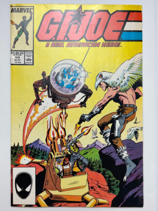G.I. Joe: A Real American Hero #59 (1987) 1st app. of Jinx, 1st app. of Tunnel Rat, Outback, Blind Master and Raptor - Cover