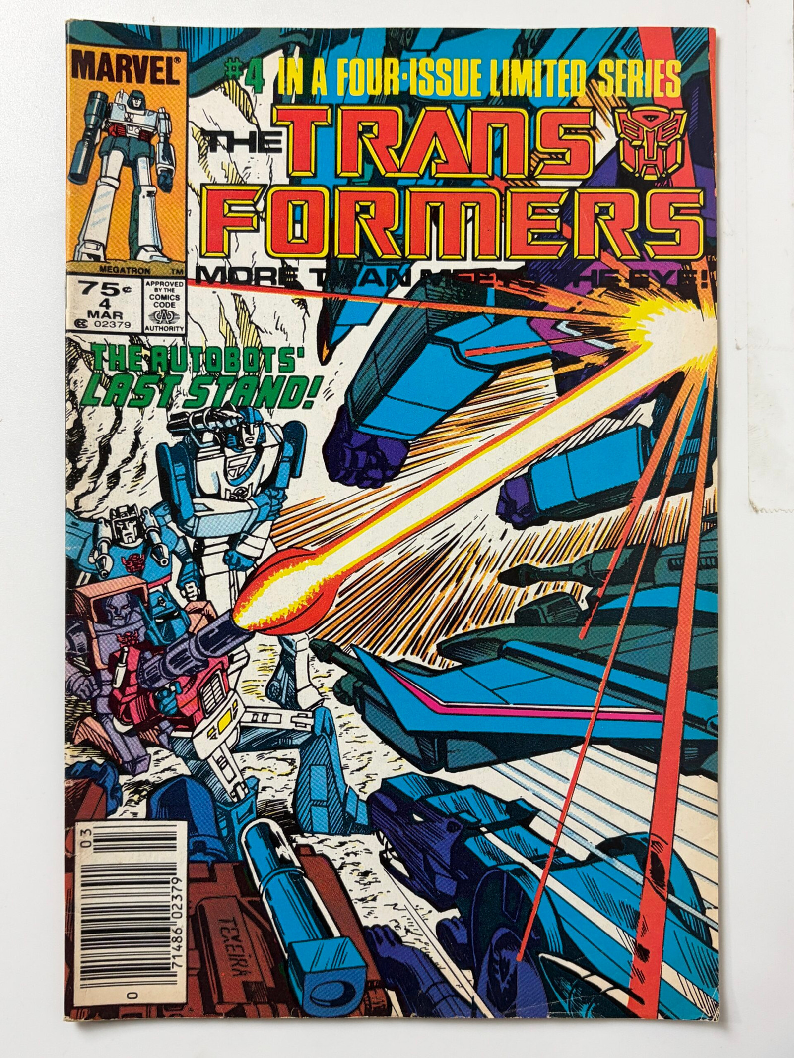 Transformers #4 (1985) 1st app. of Shockwave, 1st cameo app. of the Dinobots - Cover