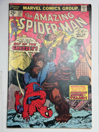 Amazing Spider-Man #139 (1974) 1st app. Grizzly (Maxwell Markham) - Cover