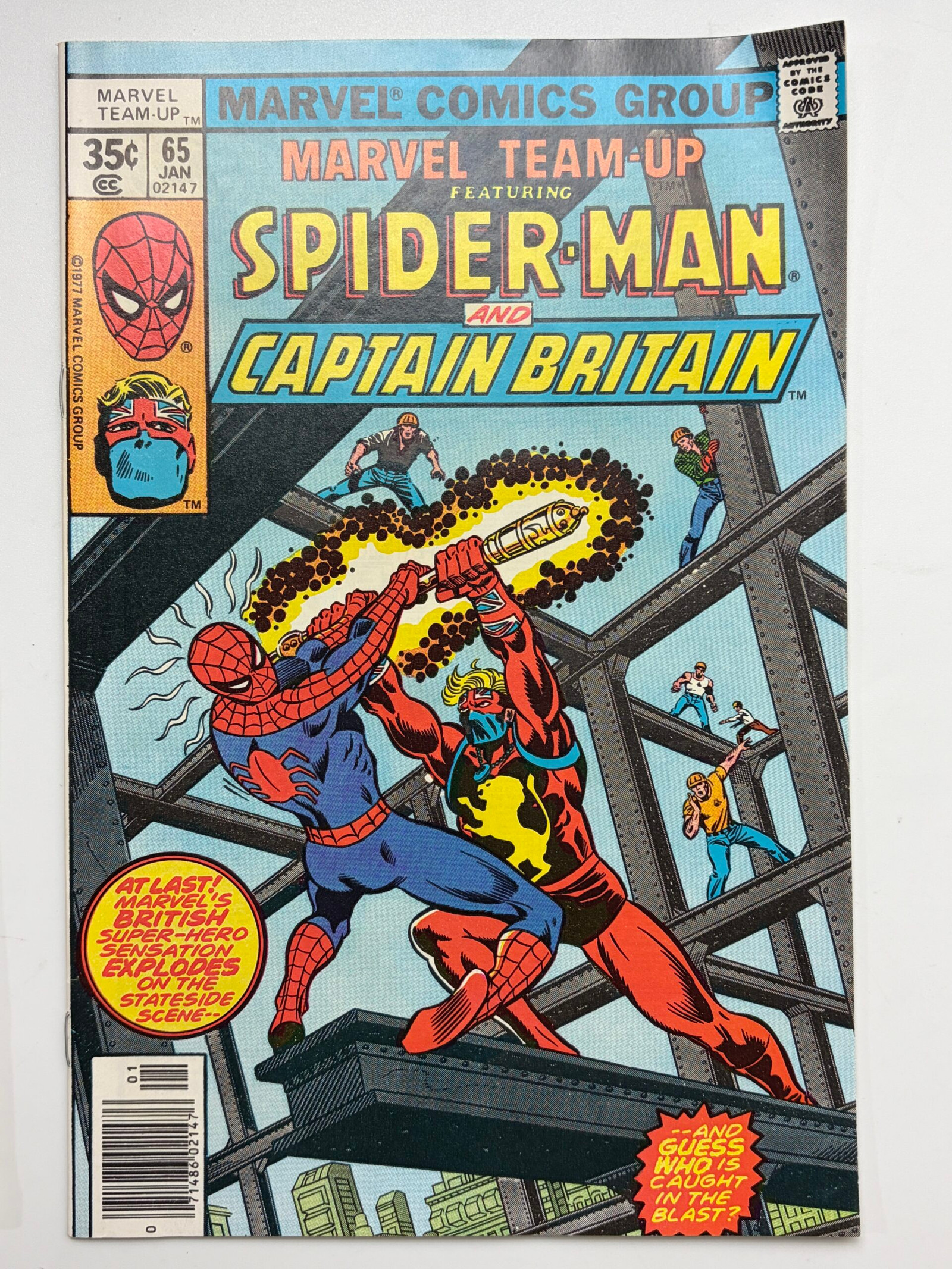 Marvel Team-Up #65 (1978) 1st app. Captain Britain in US comics, 1st cameo app. Arcade - Cover