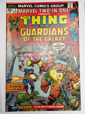 Marvel Two-In-One #5 (1974) 2nd team app. Guardians of the Galaxy, Debut of Major Vance Astro's Containment Suit - Cover