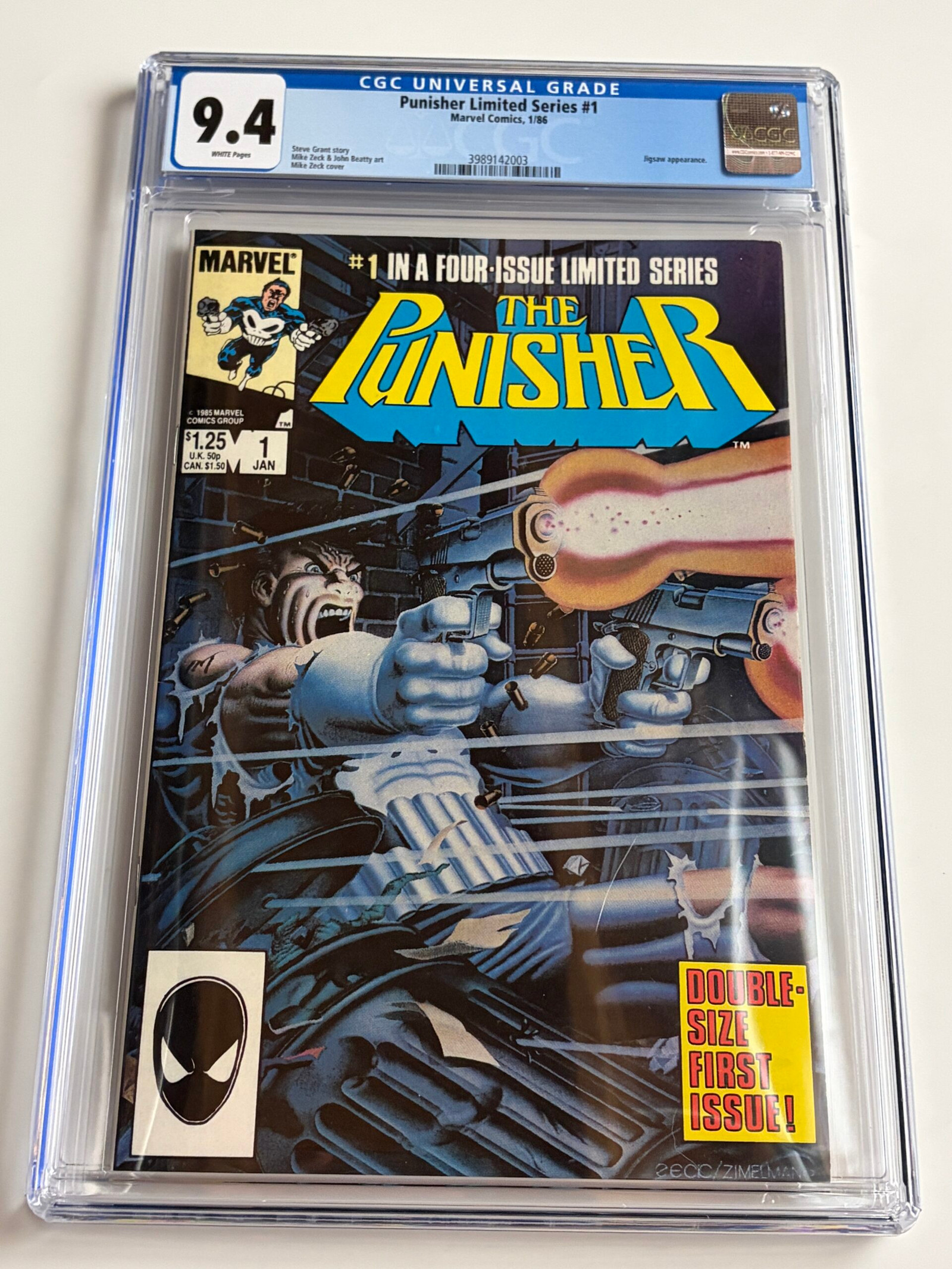 Punisher #1 (1986) Premiere Issue, 1st solo series of the Punisher (Frank Castle) - Cover