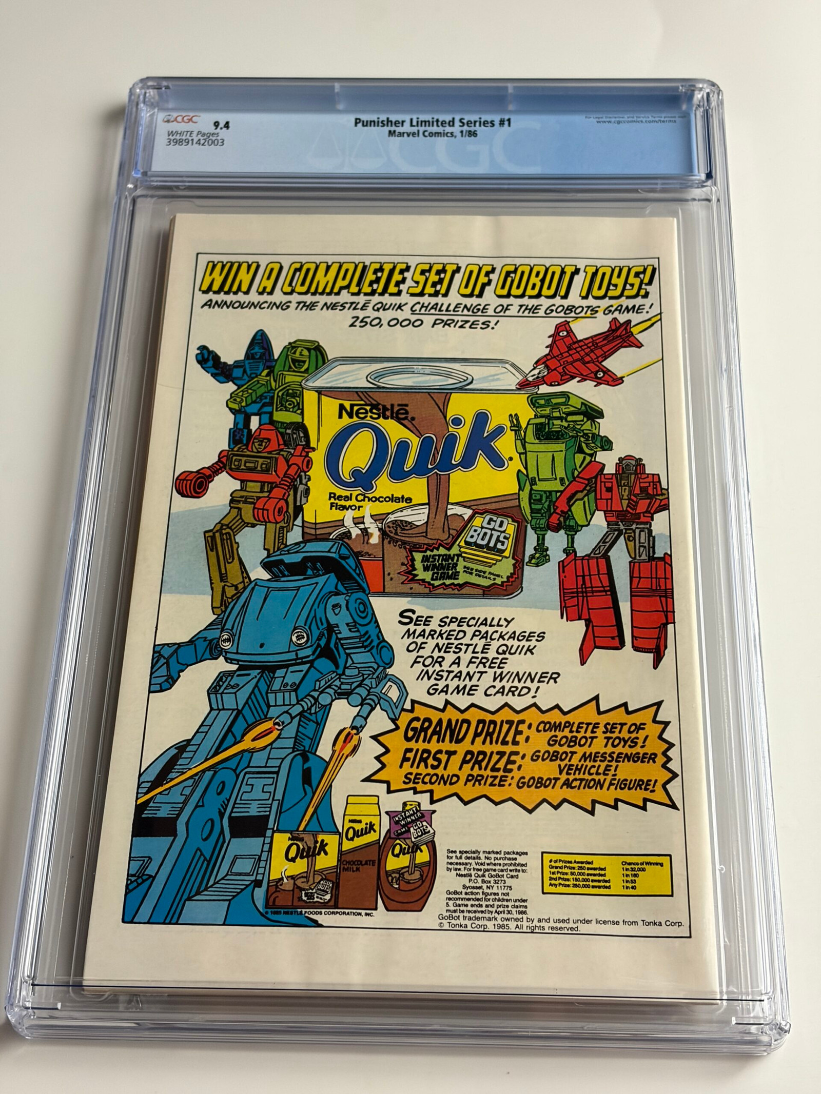 Punisher #1 (1986) Premiere Issue, 1st solo series of the Punisher (Frank Castle) - Cover