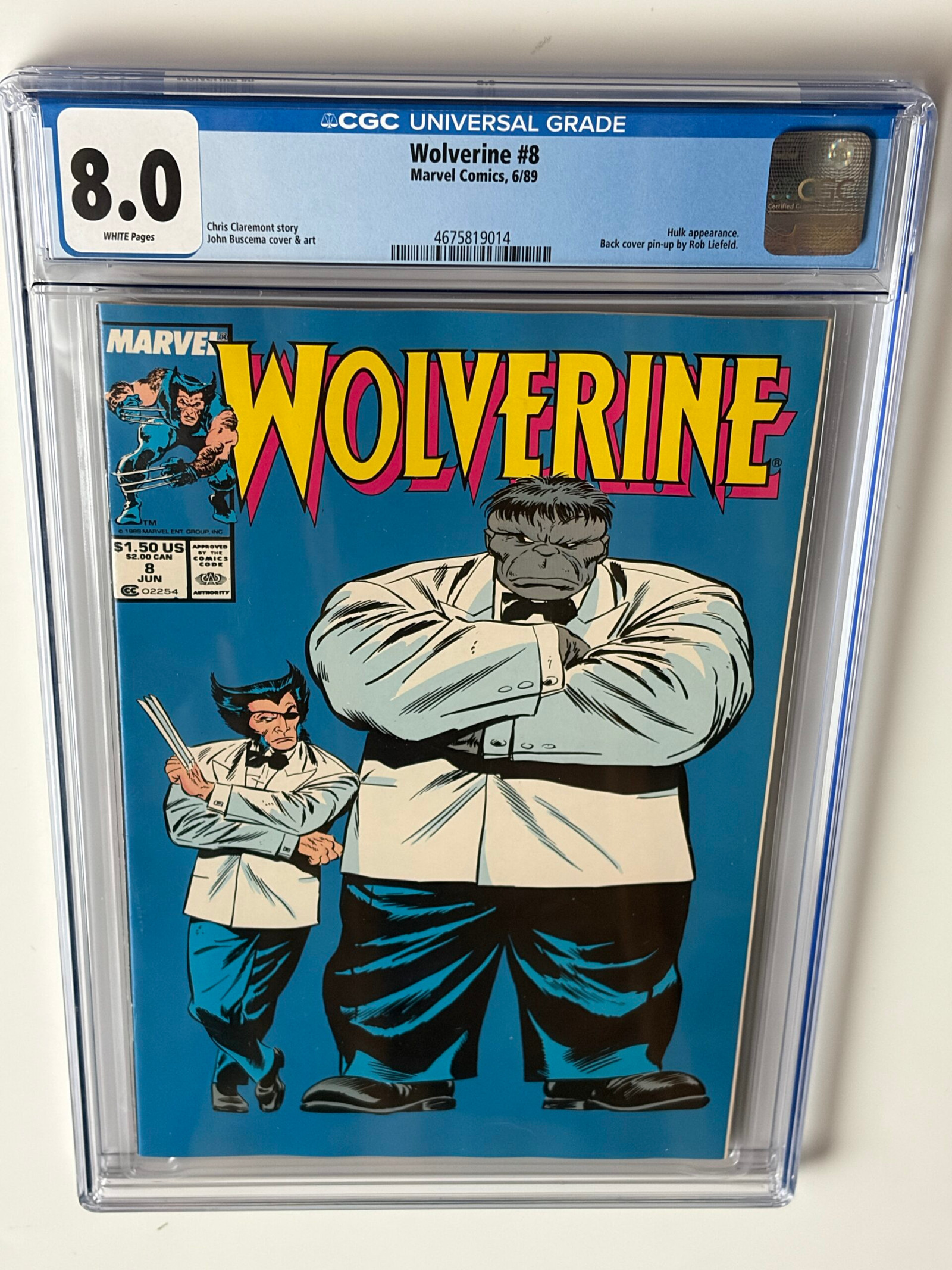 Wolverine #8 (1989) Classic cover art by John Buscema - Cover