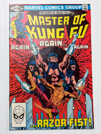 Master of Kung Fu #105 (1981) 1st app. Razor-Fist II (Douglas Scott), 1st cameo app. Razor-Fist III (William Scott)