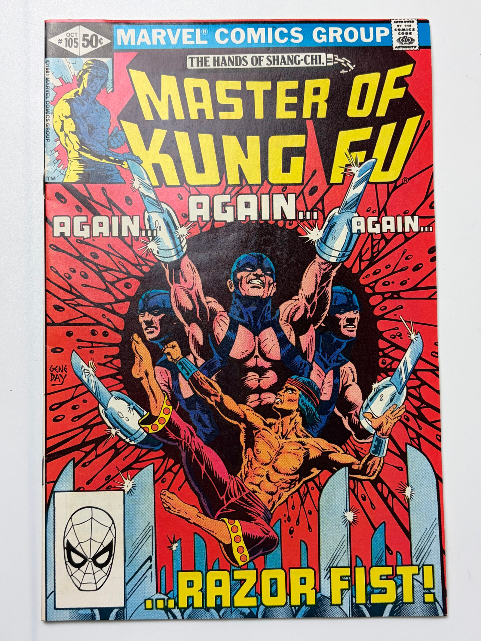 Master of Kung Fu #105 (1981) 1st app. Razor-Fist II (Douglas Scott), 1st cameo app. Razor-Fist III (William Scott)