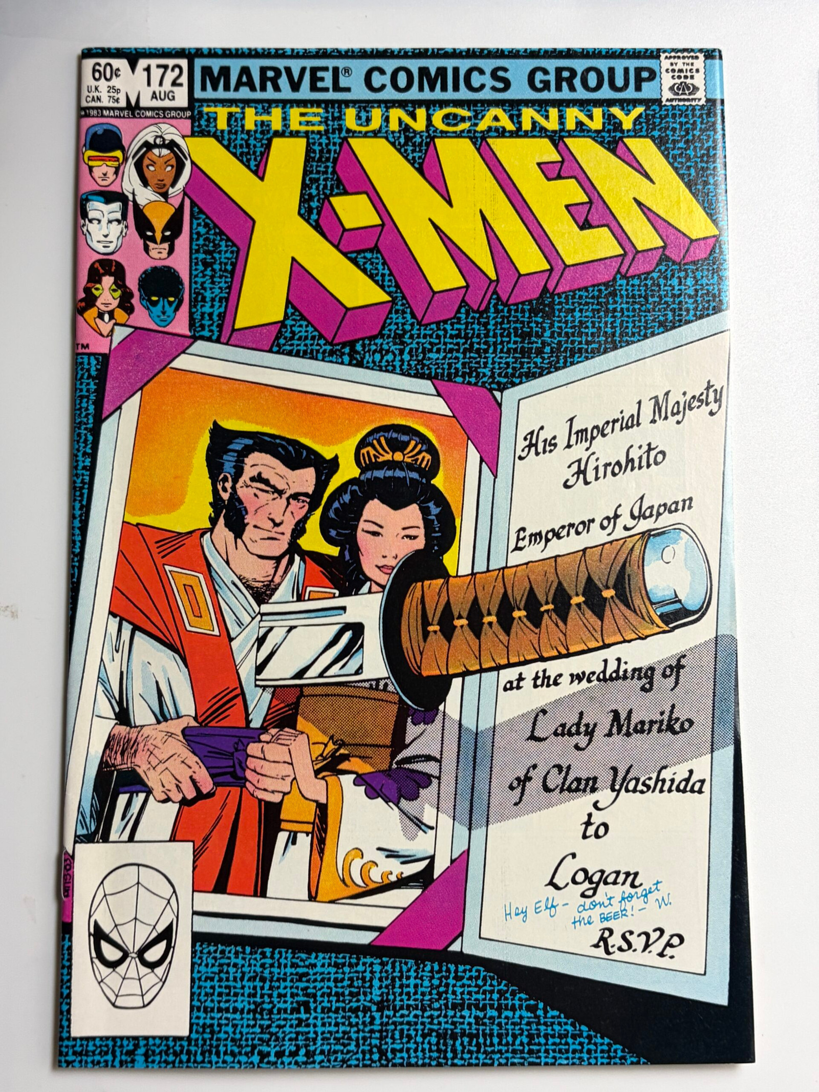 Uncanny X-Men #172 (1983) Wolverine's wedding to Mariko Yashida