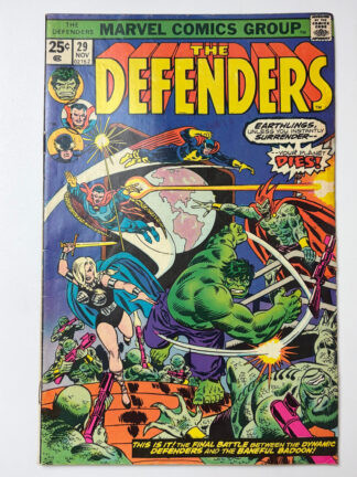 Defenders #29 (1975) 2nd app. Starhawk, 1st cameo app. Aleta