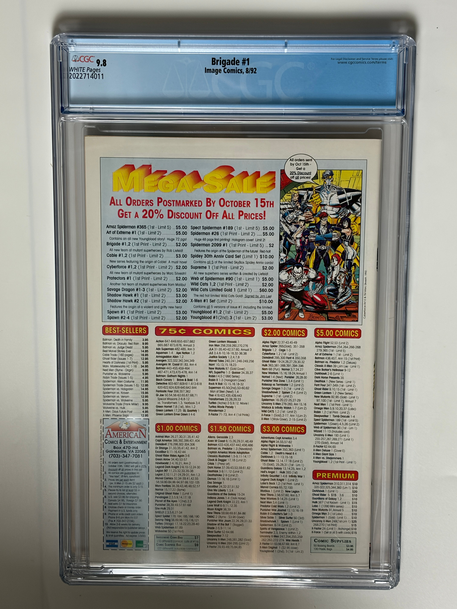 Brigade #1 (1992) 1st app. of Genocide in CGC 9.8 Near Mint/Mint - Image 2