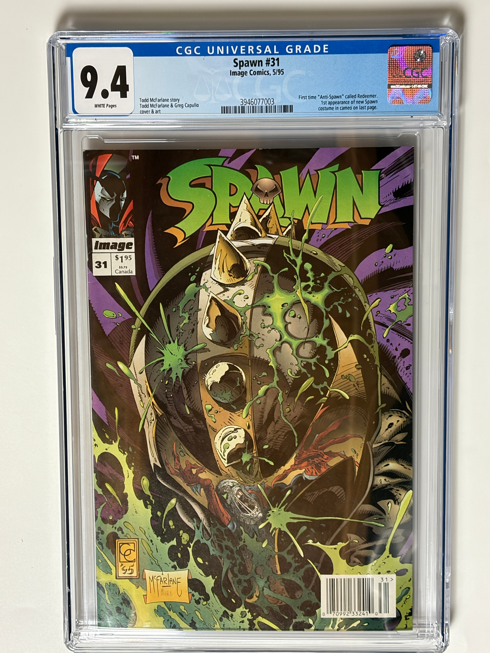 Spawn #31 (1995) 1st app. The Redeemer II (Phil Timper) in CGC 9.4 Near Mint