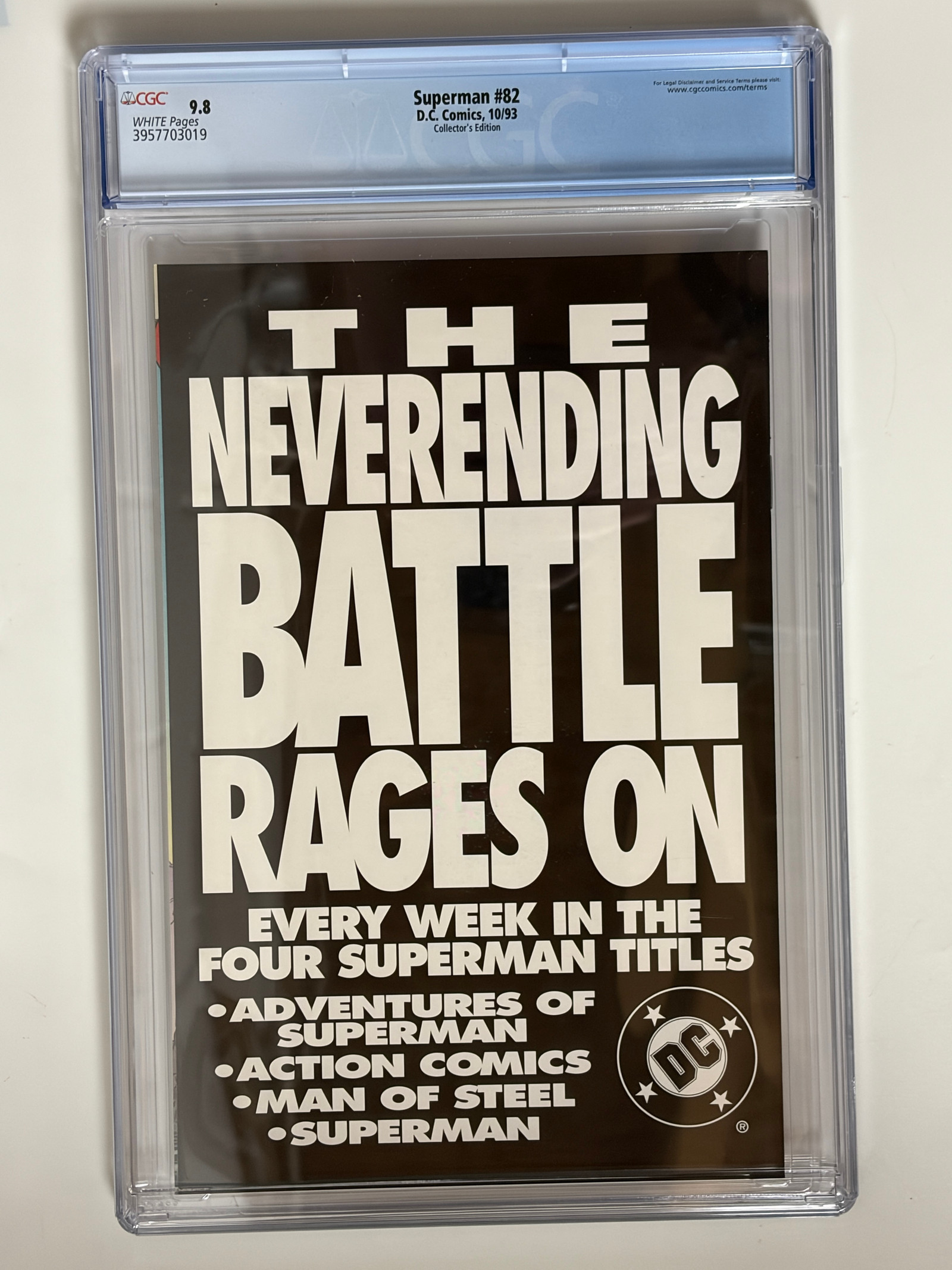 Superman #82 (1996) in CGC 9.8 Near Mint/Mint - Image 2