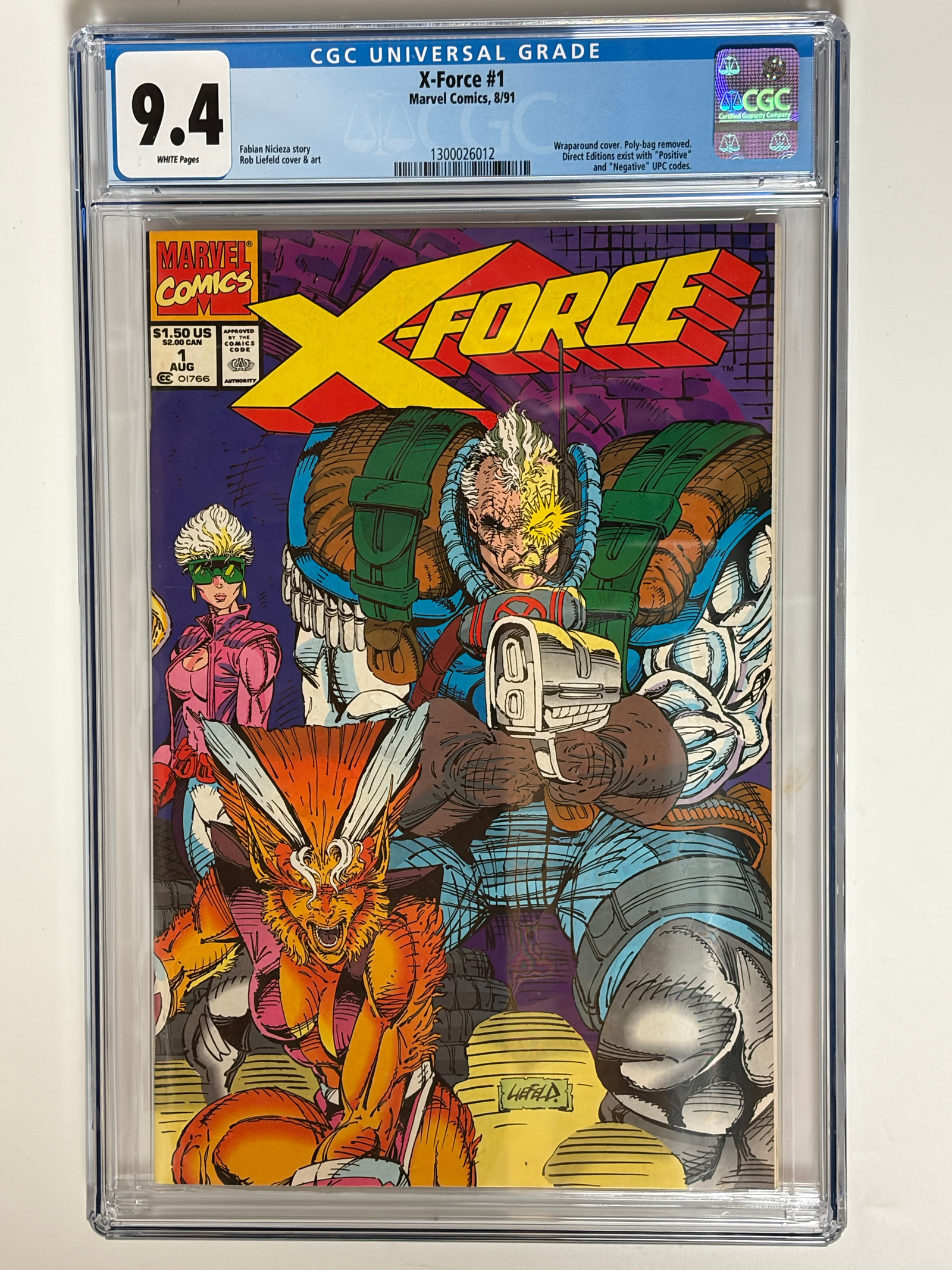 X-Force #1 (1991) 1st solo series of the X-Force, 3rd app. Warpath, 1st cameo app. Tyler Dayspring (named), 1st app. G.W. Bridge in CGC 9.4 Near Mint
