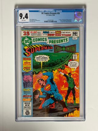 DC Comics Presents #26 (1980) 1st team app. The New Teen Titans, 1st app. Starfire, 1st app. Raven, 1st app. Cyborg (Victor Stone) in CGC 9.4 Near Mint