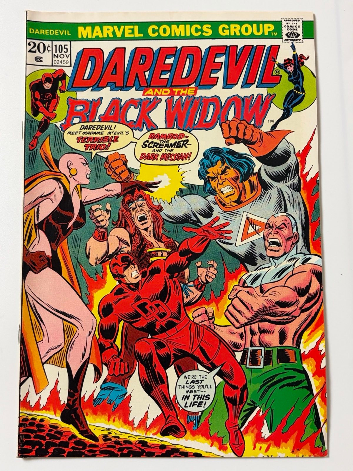 Daredevil #105 (1973) 1st cover app. & 1st app. Moondragon (Heather Douglas) in 8.5 Very Fine+