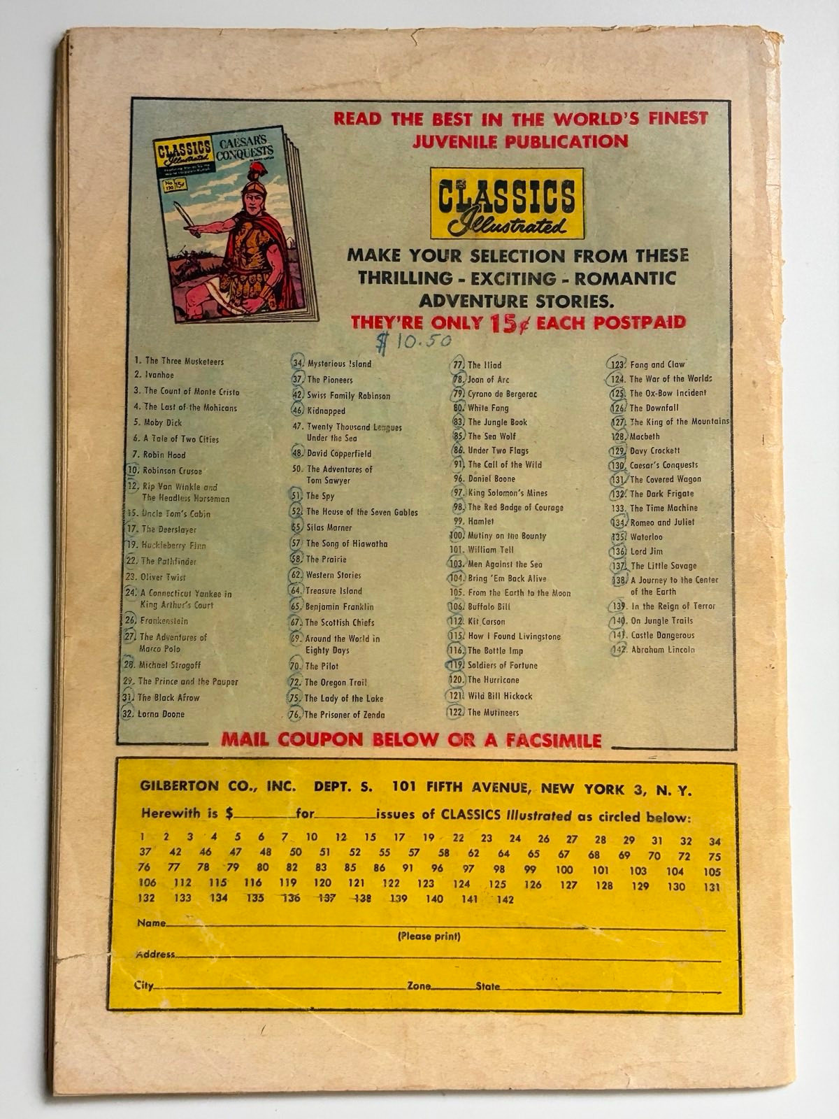 Classics Illustrated #133 (1956) in 2.5 Good+ - Image 2