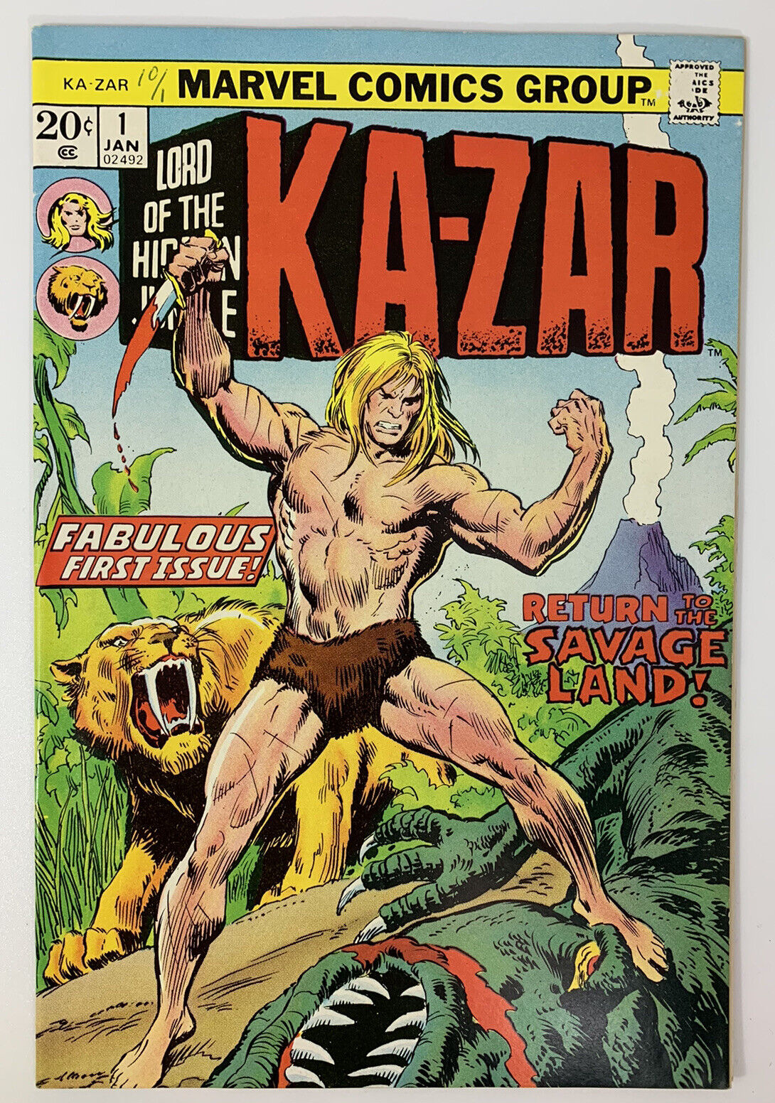 Ka-Zar #1 (1973) Origin of The Savage Land in 7.0 Fine/Very Fine
